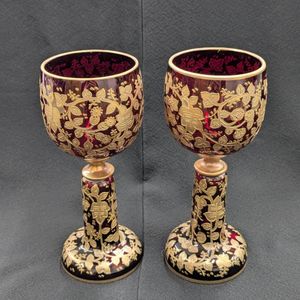 工芸品 ○未使用品 ベネチアングラス タンブラー5客セット 金彩 コップ
