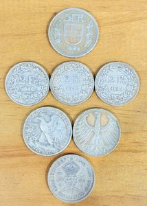貨幣 071207○1965年 スイス 2フラン 銀貨 5枚セット 総重量50.0g