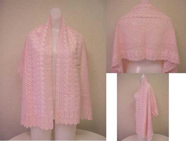 ●光沢あるピンクレース・センチな花柄シュールb●昭和モダン