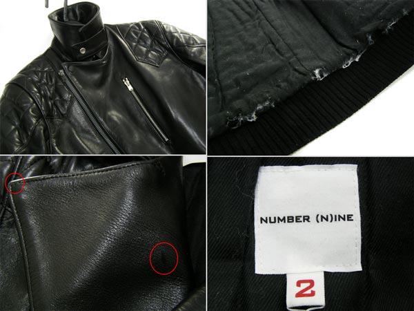本物 ナンバーナイン ロックアイドル期レザーライダース2黒J7660