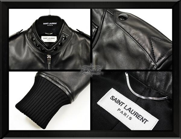 50%OFF新作◇SAINT LAURENT 13ss黒レザーライダースジャケット48