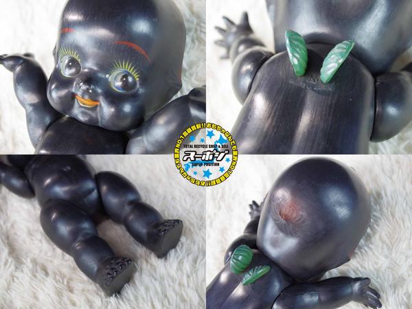 ○中嶋製作所 黒 ブラック キューピー 人形 36cm 日本製 ソフビ