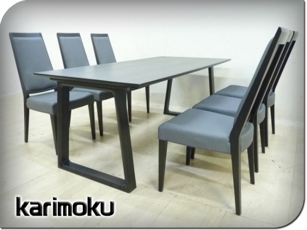 美品/カリモク/DA4580ZW×CA1905ZW/ダイニング7点セット/db945k 美品/カリモク/DA4580ZW×CA1905ZW/ダイニング7点セット/db945k