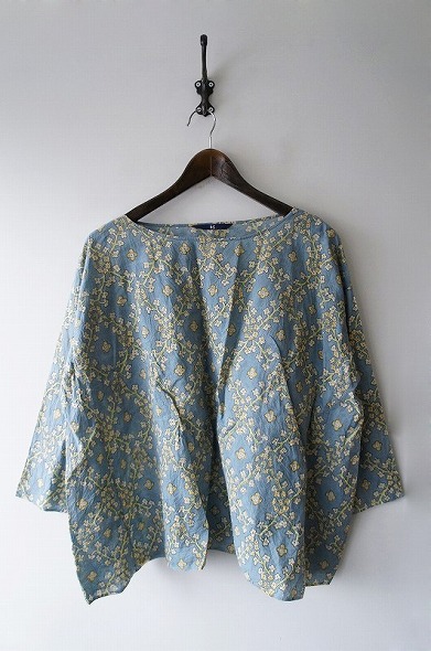 14SS 45rpm カディブロックプリント歳時記馬比古Tシャツ0*菜の花 