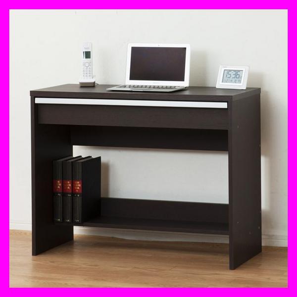 送無(本土)◆ チェルシーデスク ブラウン/幅90cm/薄型/PCデスク