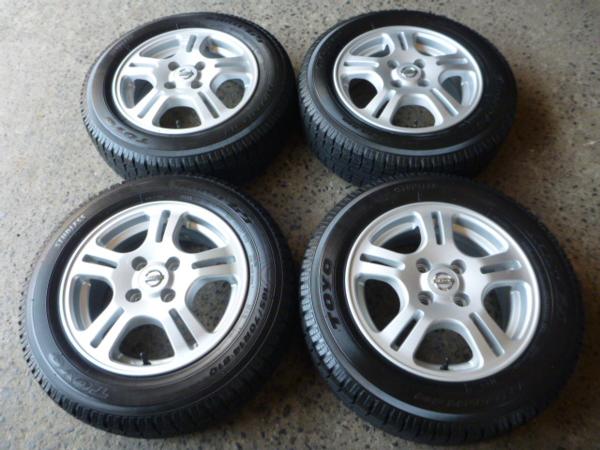 S16644★マーチ K12、K13に★日産純正アルミ＆タイヤ★中古4本★