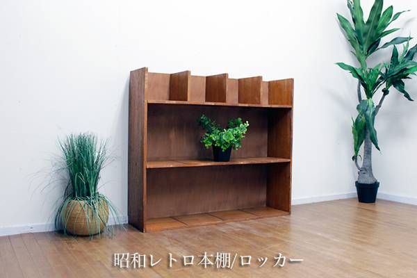 S-3836-E/送料込/アンティーク/昭和レトロ本棚/ロッカー/古録展