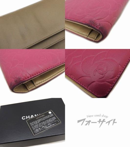 シャネル■A36544 カメリア ピンク レディース 2つ折り 長財布
