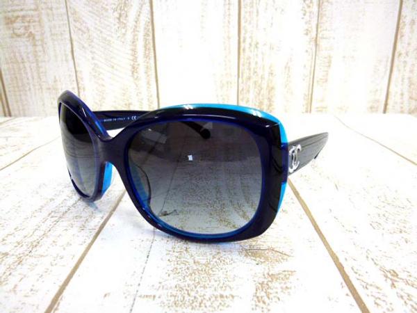 シャネル 美品 5183-A c.5183/3C サングラス ココマーク 青