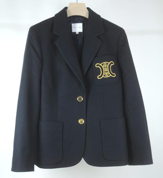 セリーヌ CELINE カシミア混 金釦 ブレザー ジャケット38