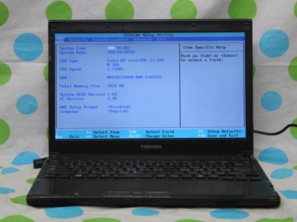 ジャンク品東芝RX3■Core i3 M350-2.27GHz/1GB/HDD無し