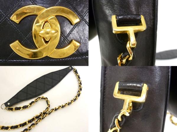 ★C335 シャネル マトラッセ 斜めがけショルダーバッグ 黒★
