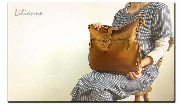 ★★ofs新品1円本革レザーショルダーバッグリリアーヌキャメル