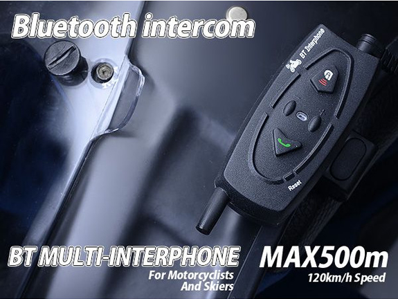 インカム バイク トランシーバー 500m ワイヤレス Bluetooth