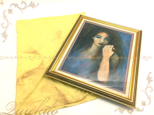 1円 工藤静香 絵画 パープルシャドウ 66/250 額縁入り(絵画)｜売買され