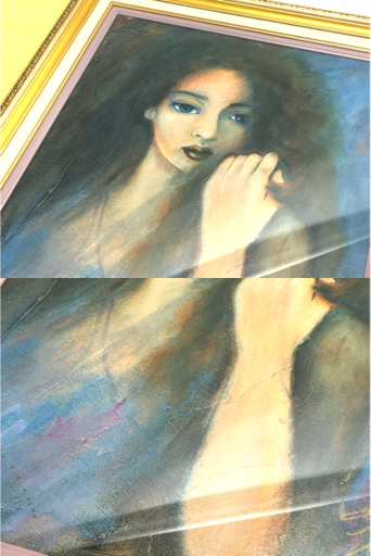 1円 工藤静香 絵画 パープルシャドウ 66/250 額縁入り(絵画)｜売買され