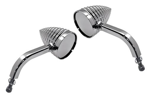 【JOKER MACHINE】VIEWTECH5ミラー FINNED CHROME ハーレー用