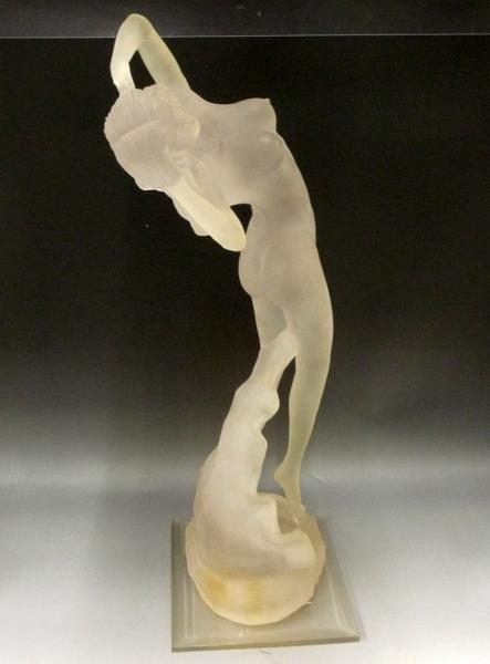 緑屋】樹脂製*裸婦像*美人像*置物/銘無し*半透明*高さ54cm*c(西洋彫刻