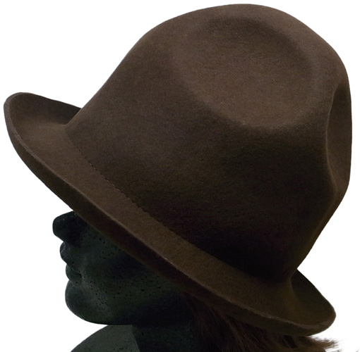 新品■即決　フェルト ハット　茶　マウンテンハット　深い帽子