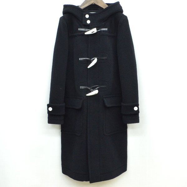 美品14AW HYKEハイクPILE DUFFLE COAT ダッフルコート*白トグル1