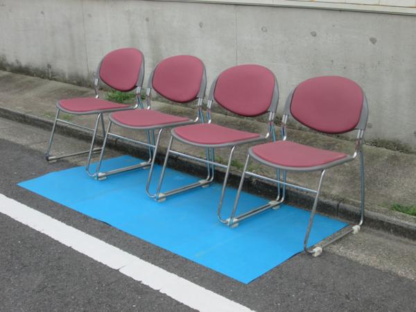 ●SANKEI●スタッキング/ミーティング/会議チェア/4脚セット●