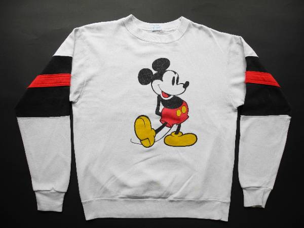 80's■USA製ミッキーオフィシャル切替スエット(XL)アメリカ