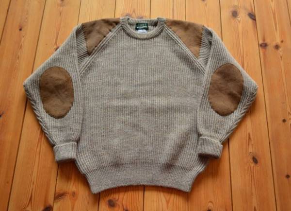 ■MITSUMINE ミツミネ■パッチ付き/メリノウールセーター/M