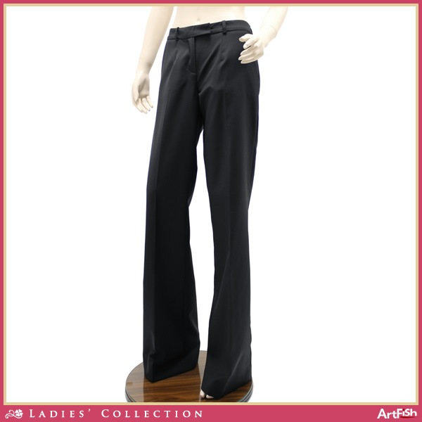 1円トマソステファネリ◇黒 上質ウール美脚パンツp635*i40新品