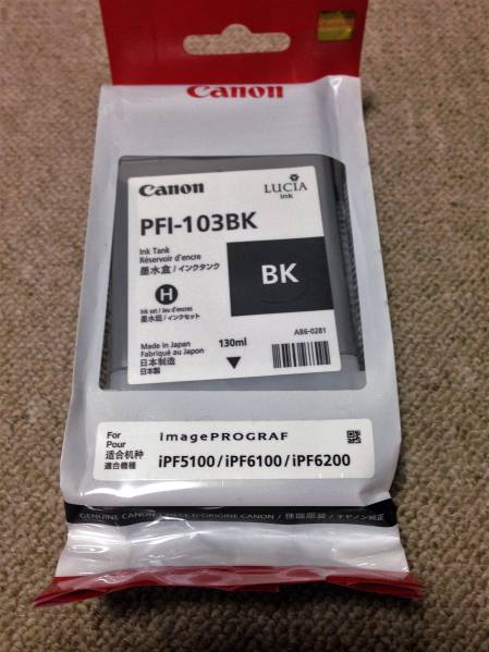送料無料★キヤノンPFI-103 BK(ブラック）純正インク　2016/4品
