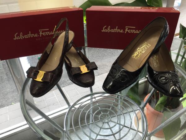 ▼綺麗【フェラガモ リボン パンプス ヒール2点セット】SH