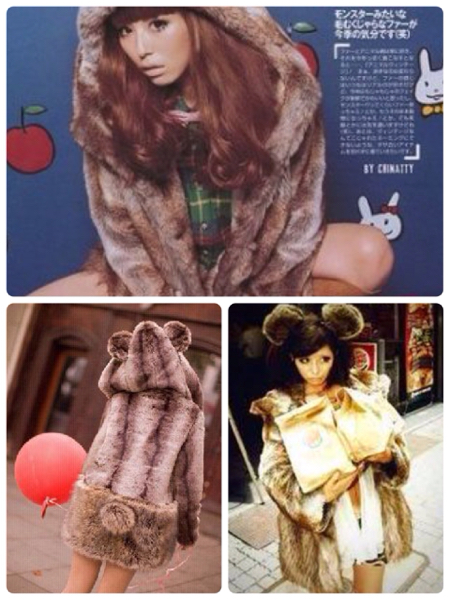 wc★耳付きあったかファーコート新品Fサイズ★若槻千夏クマタン