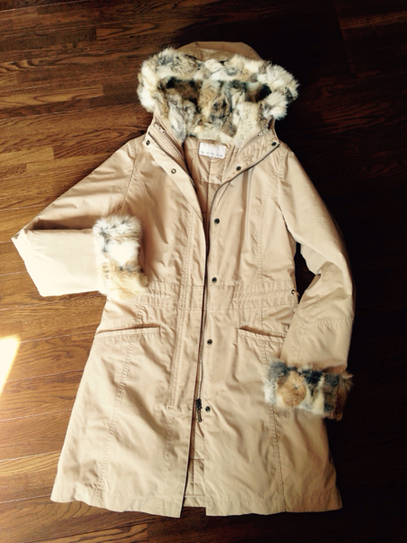 エムプルミエ m.i.d ラビットファーフード付きコート 34