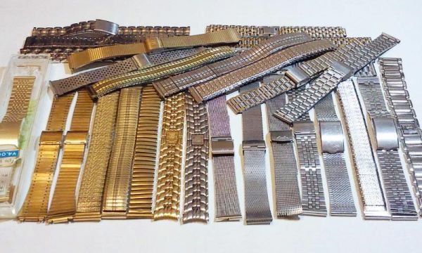 【V01】腕時計SSベルト16～20㎜◇中古♂/ジャンク品30本まとめて