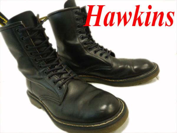 本革 人気◎ホーキンス Hawkins レザーブーツ 10ホールブーツ