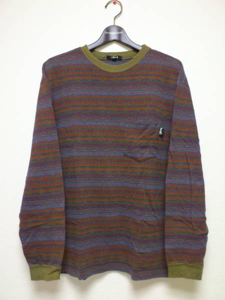 80s 黒タグ Old Styssy ステューシー ロンT 長袖Tシャツ 総柄 L