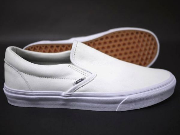 K23 VANS バンズ クラック レザー白スリッポン 29.0cm(29.0cm)｜売買 
