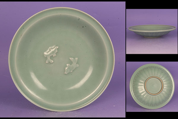 Y2022 珍品耀州窯青磁☆刻菊文茶碗☆宋時代 陶磁器