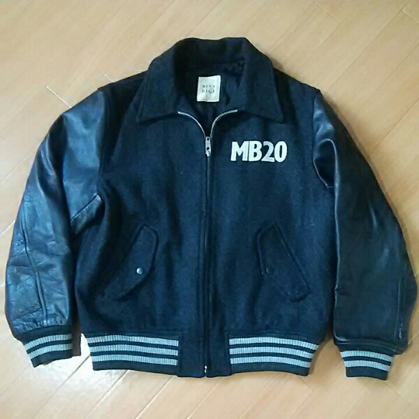 メンズビギ 袖革スタジャン ブルゾン size M 20周年 ユーズド
