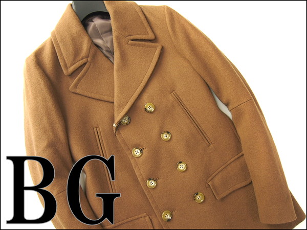 新品 BGボナジョルナータ メルトンウールPコートM茶★J23026