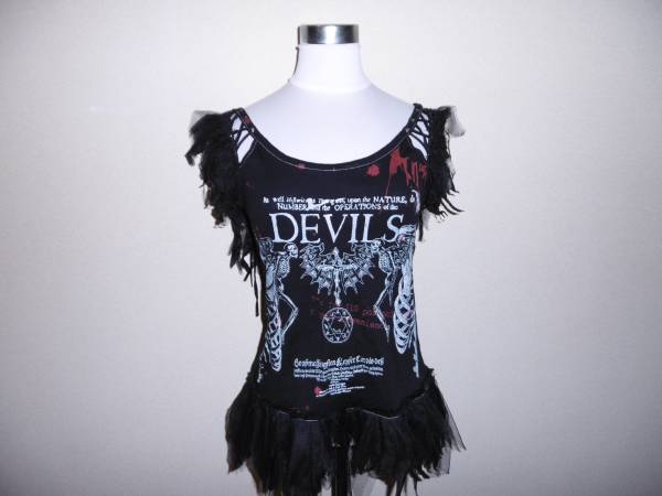 h.NAOTO 悪魔 キャミソール デビル コスプレ anarchy listen flavor lipservice Tシャツ タンクトップ abbey dawn エイチナオトパンク rock