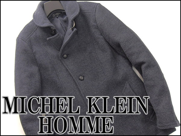 新品ミッシェルクラン メルトンシングルPコート51(AB6)紺★21438