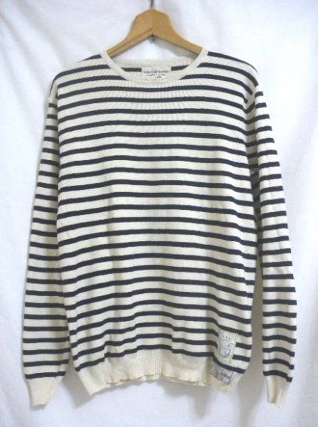 ☆2013購入美品 DENIM&SUPLLY オフ白×黒 ボーダーニット
