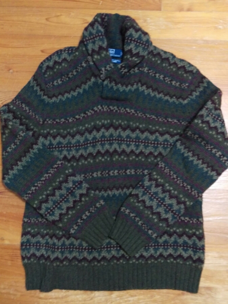 ラルフローレン ショールカラーニット L 海外買付 RRLラグビー