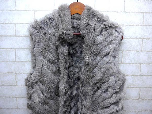 全日本婦人子供服 ベスト 毛皮 ファー ラパン LAPIN フリー 灰