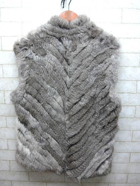 全日本婦人子供服 ベスト 毛皮 ファー ラパン LAPIN フリー 灰