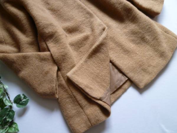 ３/４Ｌ【新品】スライバーニット*フード付*ウールCOAT*キャメル
