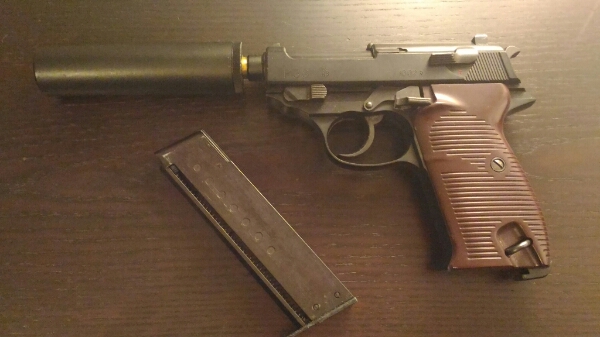 中古】マルシン ワルサーP38固定スライドガスガン【おまけ付