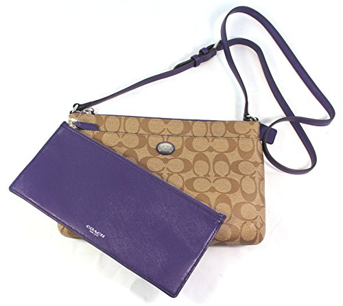 ☆送料無料 コーチ COACH バッグ カーキ×バイオレット ペイトン