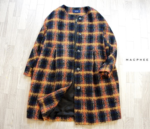 MACPHEEマカフィー/モヘヤウールチェックコート/103 MACPHEE 【公式通販】