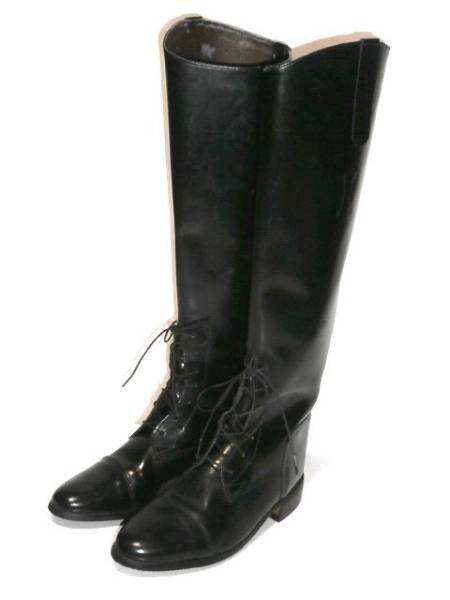 アメリカ製★本革ジョッキーブーツ7黒 24㎝ 乗馬★ブーツインに